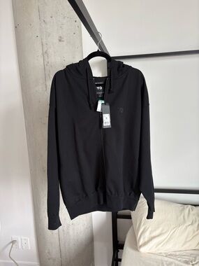 Y-3 Black Full-Zip Hoodie with Subtle Logo
